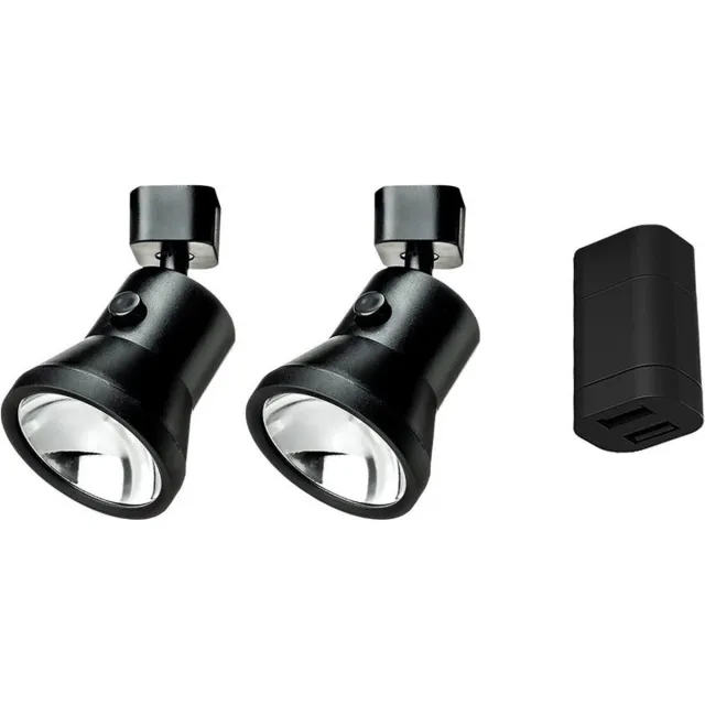 Haba Lanciano set large - 2 x spot en usb aansluiting t.b.v. Lanciano rail zwart