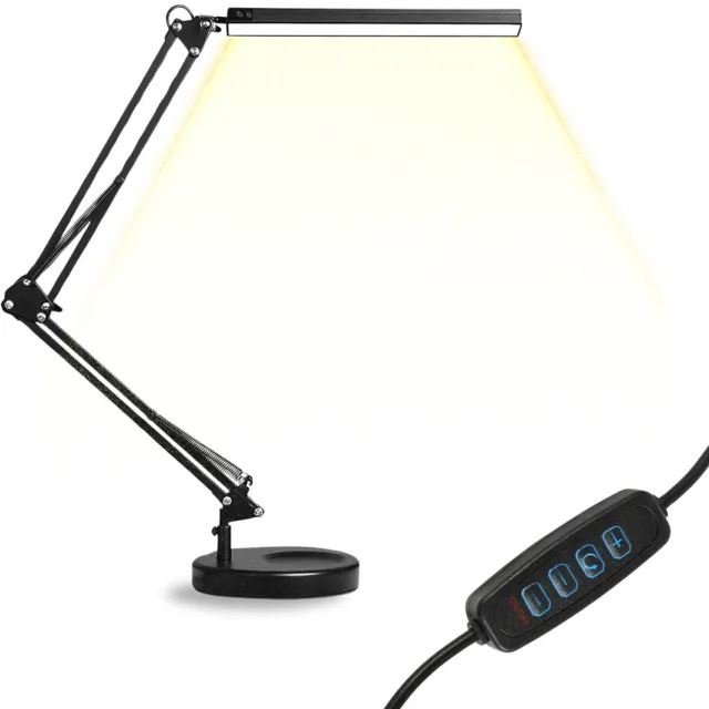 Sterla Verstelbare LED Bureaulamp - 3 Lichtstanden - Flexibele Bureau Lamp Dimbaar - Verstelbaar - Met Poot - Zwart