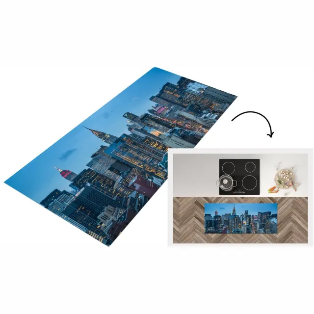 KitchenYeah Keukenloper - Loper keuken - New York - Skyline - Empire State Building - Keukenloper vinyl Multicolor