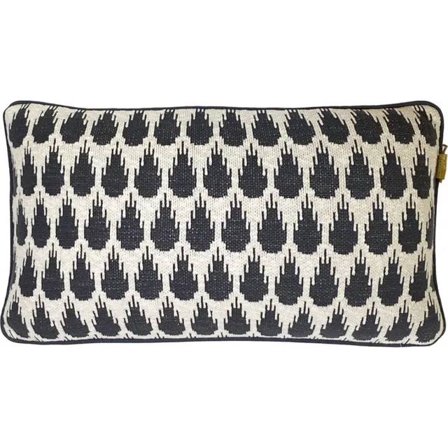 Malagoon Botanic mini knitted cushion anthracite Antraciet, Offwhite