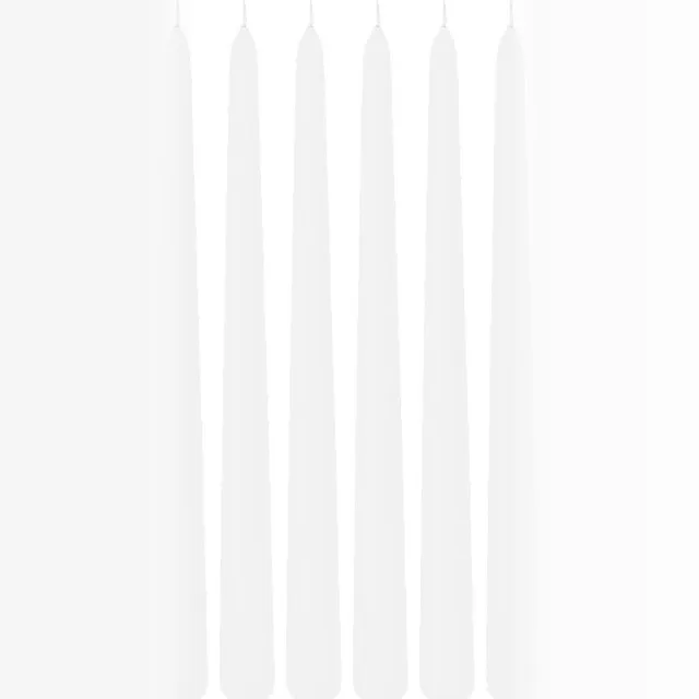 Trend Candles Dinerkaarsen - 6x - wit - 13 branduren - 30 cm - Tafelkaarsen/kandelaarkaarsen