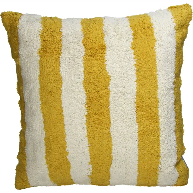 HD Collection Cushion Stripes Cotton Yellow 45x45cm Geel
