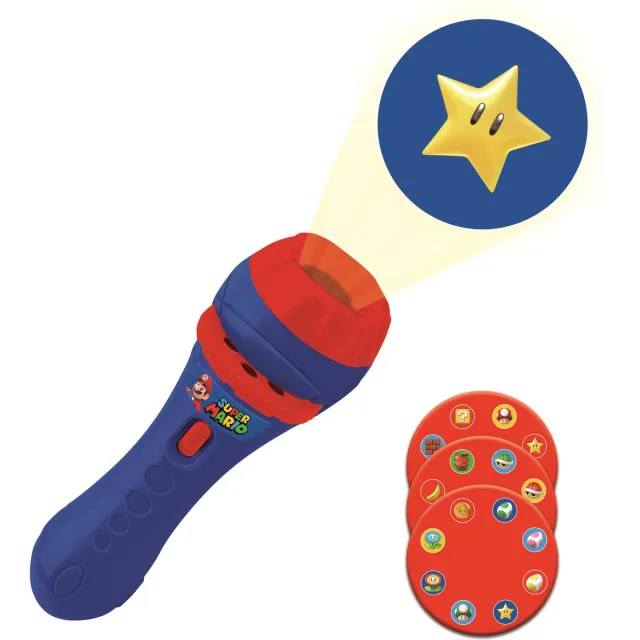 Lexibook Projecteur à histoires et lampe torche Super Mario BLEU