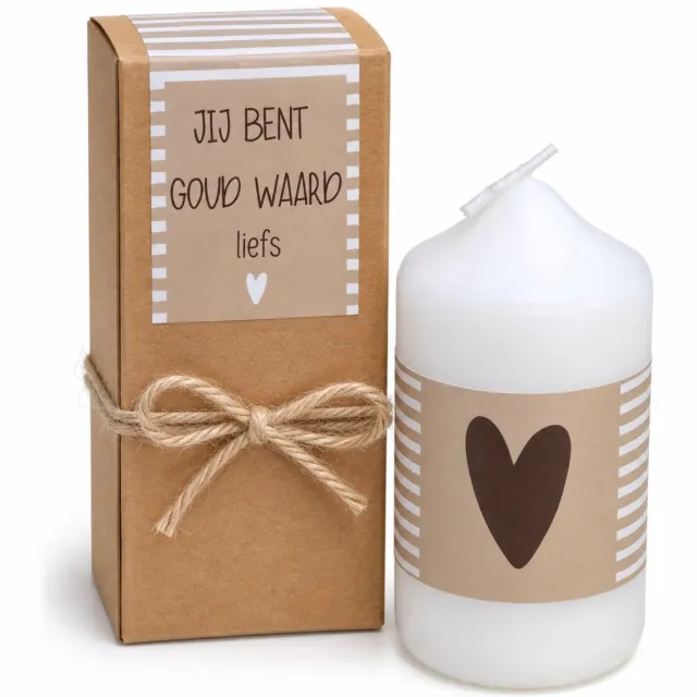 Memories Are Timeless Jij Bent Goud Waard Cadeau - Kaarscadeau in Cadeaudoosje - Bedankje & Blijk van Waardering