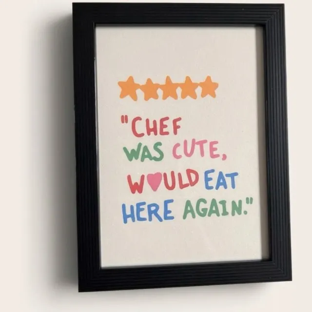 KAE Design Poster - Google Chef Review 5 Stars - Art Print - 13x18cm - Framed Black