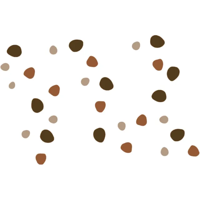 Label2X Muursticker drawn dots tint dark Army