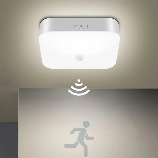 Ynkkvre Draadloze LED Plafondlamp - Oplaadbare Plafondlamp - Bewegingssensor + 2 Lichtmodi - 1 - Wit