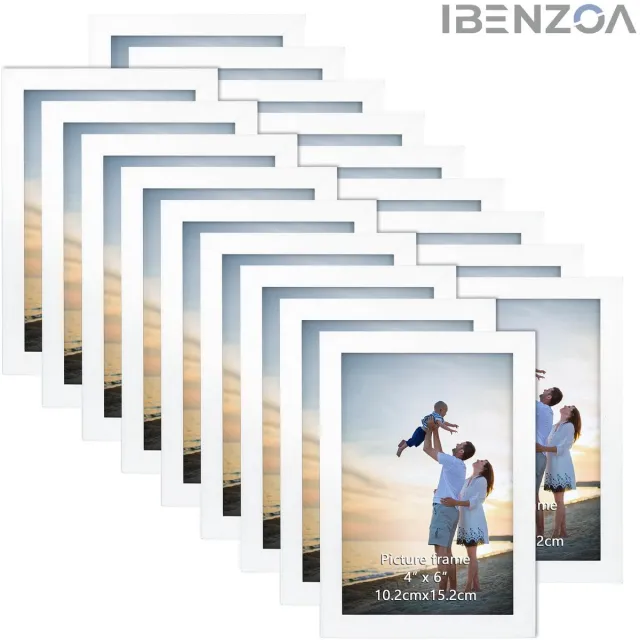 Ibenzoa Fotolijst - Wit - 10x15 cm - Set van 18 - Kunststof