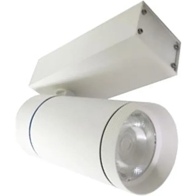 BES LED LED Railverlichting - Track Spot - Facto - 30W 1 Fase - Rond - Natuurlijk Wit 4000K - Mat Wit Aluminium
