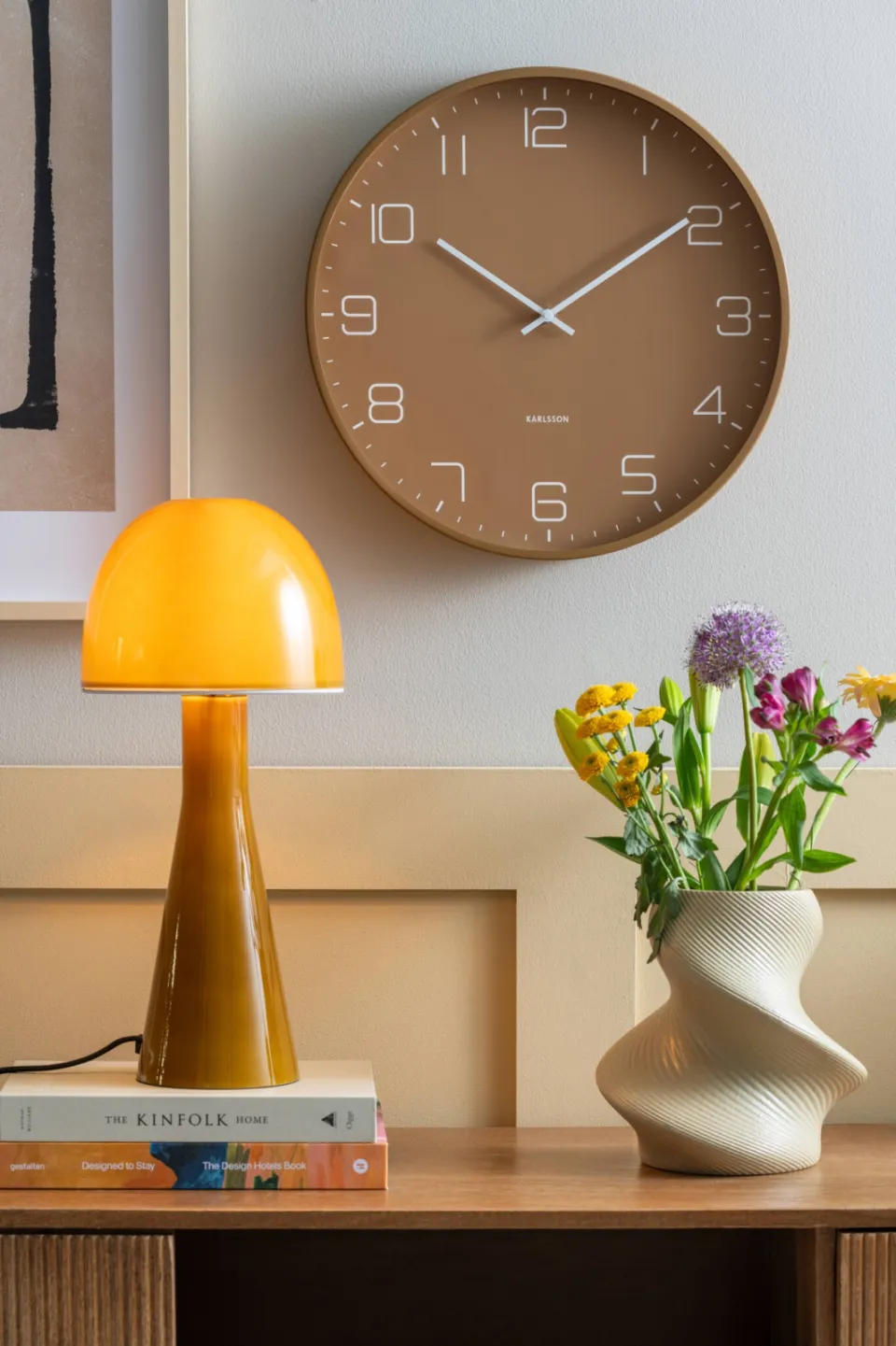 Karlsson Lofty wandklok mokkabruin, foto 5
