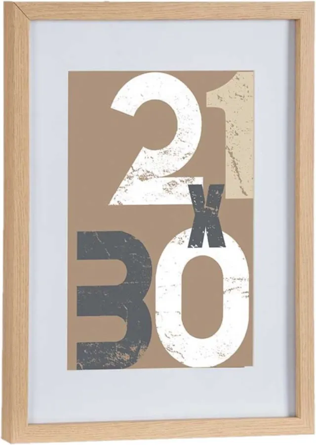Arte r Houten fotolijst - bruin - 30 x 40 cm - fotolijstje - met passe-partout - voor foto's van 21 x 30 cm
