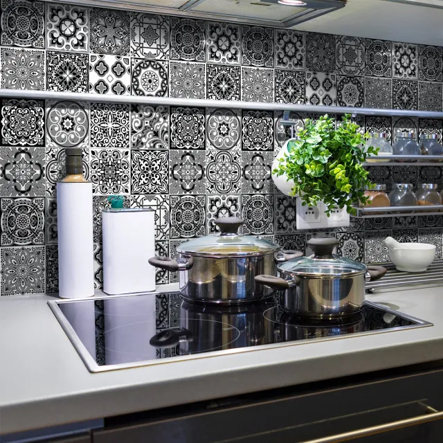 Ambiance Sticker Zelfklevende tegelmuurstickers voor keuken en badkamer - 24 Azulejos Spritziana tegelstickers - 24 stickers 10x10cm Multi color