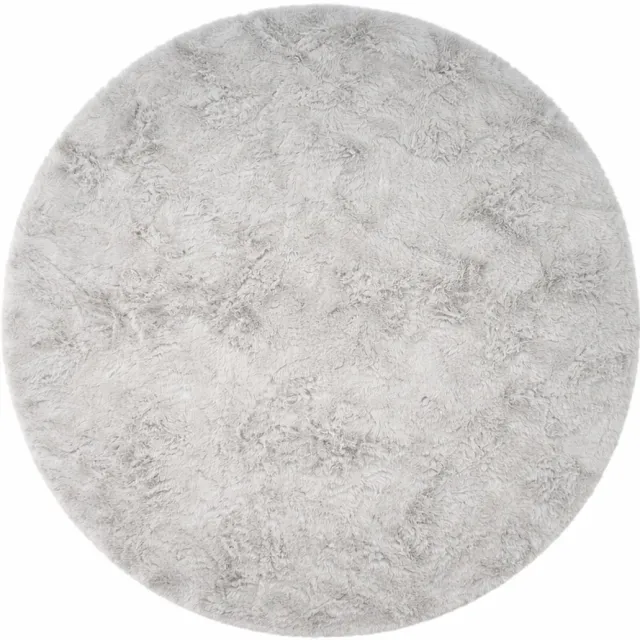 Moonay Fluffy - Rond hoogpolig vloerkleed - Lichtgrijs - 160 cm