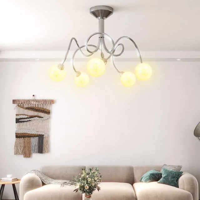 vidaXL Plafondlamp met glasbollen rond 5xG9 Wit
