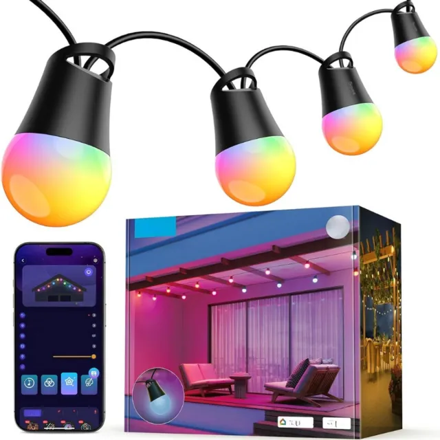 Thuys Buitenverlichting – 30M Lampen – Dimbare Warm Witte LED Lampen – 47 Scène Modi Voor Terras – Achtertuin