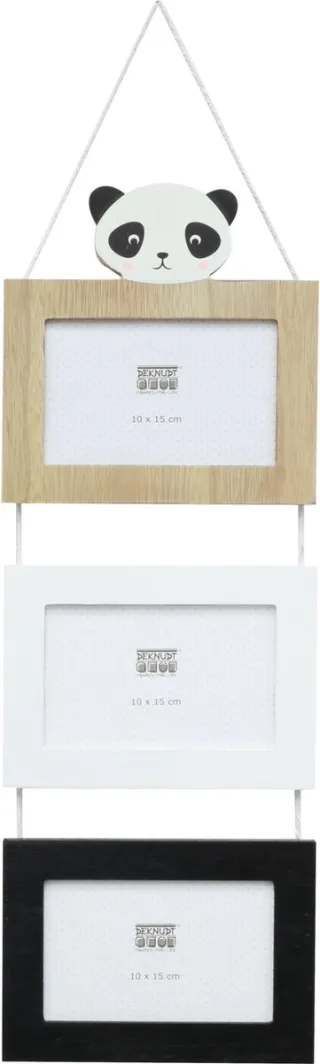 Deknudt Frames fotolijst S67UC4 P3H - panda - voor 3 foto's: 10x15 cm zwart