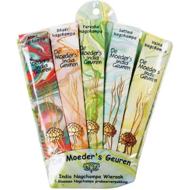 De Moeder's Geuren De Moeder’s Geuren Wierook Waaier - Goden Offer – 30 korte wierook stokjes – 100% Natuurlijke Kruidenwierook bruin