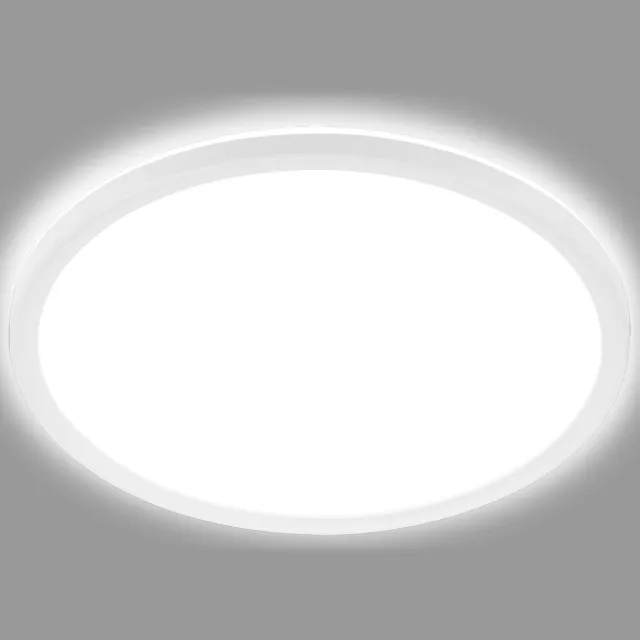 B.K.Licht Plafondlamp - LED Paneel - dimbaar - indirect licht - led plafonniére - Ø29.3cm - 4.000K - 2.400Lm - 18W Wit (rond)