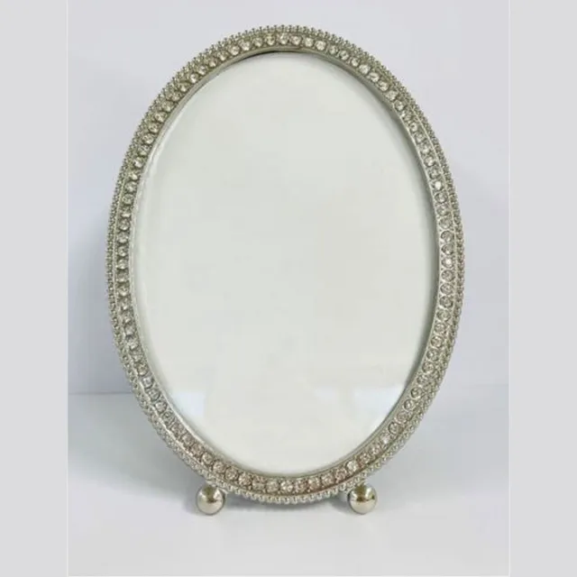Meander Fotolijst - Ovaal - Strass - Zilver - 13 x 18 cm