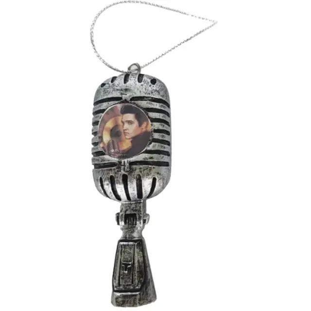 Elvis Presley Microfoon Ornament Grijs