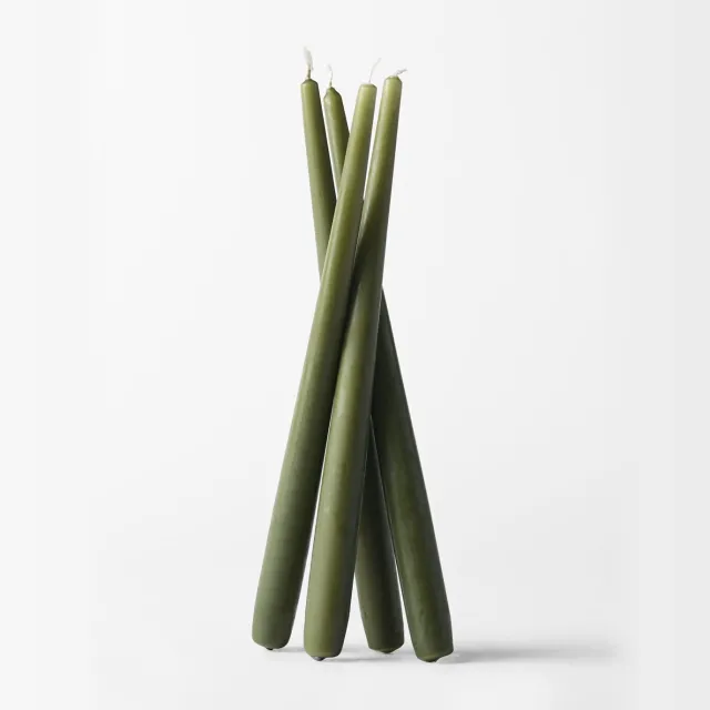 HEMA Dinerkaarsen ⌀2x17cm gotisch groen - 4 stuks (groen)