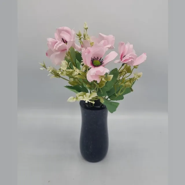 Bomm Boeket - Anemoon - U826-m2 - 31cm - Licht Roze - Grafdecoratie - Zijdenbloemen - Kunstbloemen