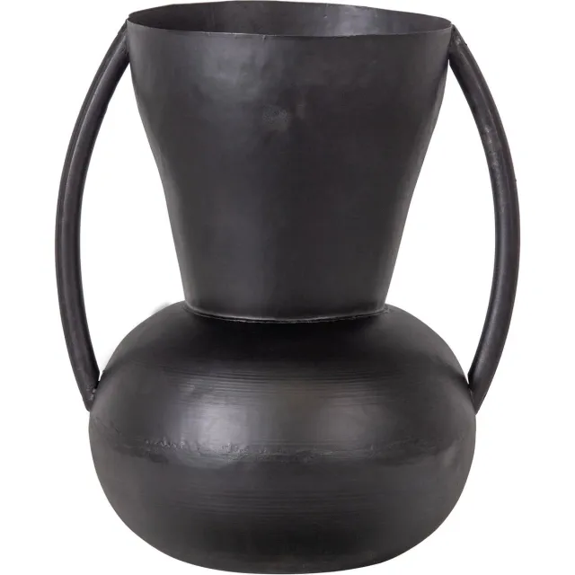 WOOOD Exclusive Siep Vaas - Metaal - Zwart - 44x35x30 black