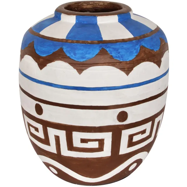 Pole to Pole Keramische Vaas Athens Brown, White, Blue