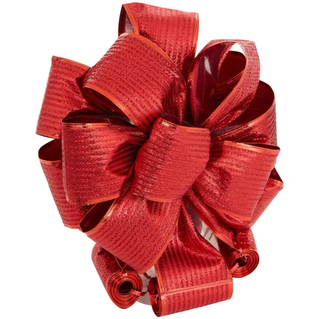 Feeric lights & Christmas Kerstboomversiering met rode stoffen strik, 21 x 180 cm Rouge