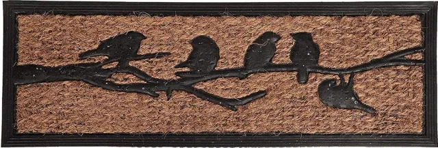 Esschert Design Deurmat vogels | Rubber en kokosnoot | 75x25cm Bruin