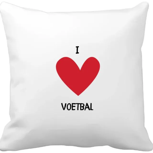 Akyol ik hou van voetbal Kussen hoes - Voetbal - voetballers - sport - cadeau voor een voetballer - voetbalster - 40 bij 40 cm Multicolor