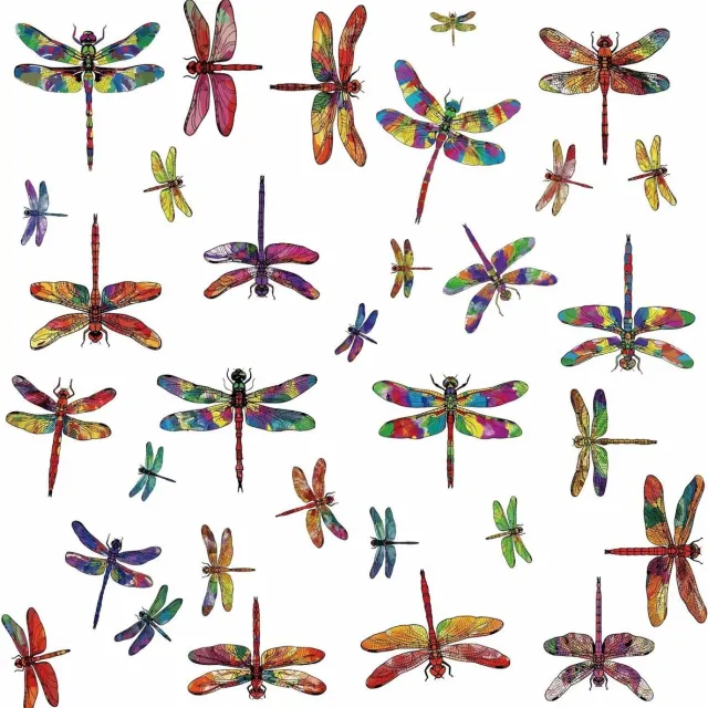 Allecto Raamsticker - Decoratieve Libellen - Zomer Insect - Anti-botsing - Zelfklevend - PVC - Glas - Vogelstakingen Voorkomen - Schuifdeuren - Zelfklevende Libelle Raamsticker - 8 Vellen Multi-coloured