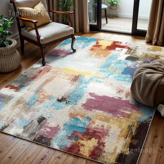 Muratap Picasso Artisan Vierkant Vintage Vloerkleed Multi- 200x200 CM Vierkant Multikleur