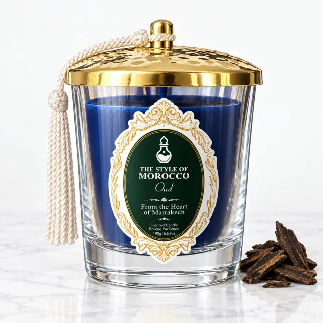 The Style Of Morocco Geurkaars Oud - Elegant Glow - 190 g Blauw