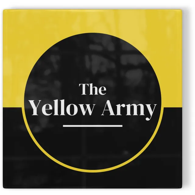 NAC Breda Tegeltje NAC Breda The Yellow Army - geel zwart - tegeltje voetbal - tegeltje met tekst