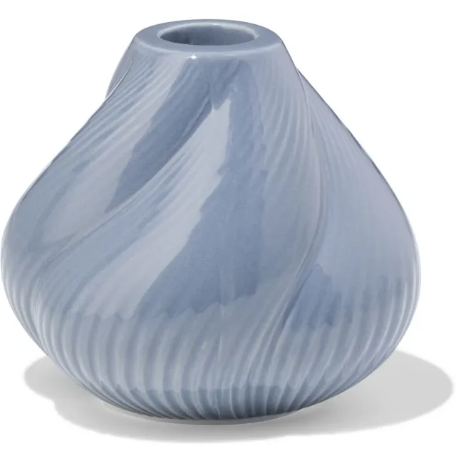 HEMA Kandelaar 9.2x9cm keramiek twist grijs (blauw)