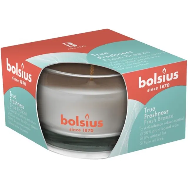 Bolsius 6 stuks Bolsius geurglas frisse bries - fresh breeze geurkaarsen 50/80 (13 uur) True Freshness Wit