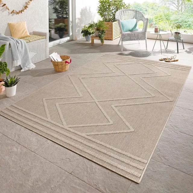 flycarpets TENEDO INDOOR & OUTDOOR BEIGE VLOERKLEED GERUIT