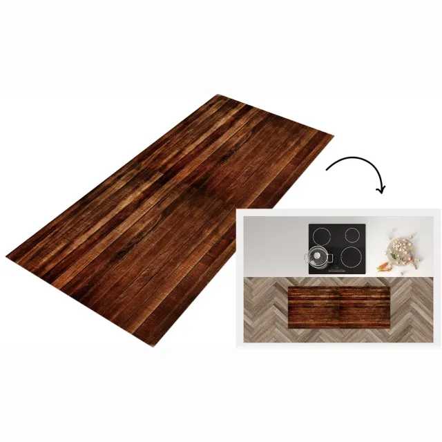 KitchenYeah Keukenloper 120x50 cm - Keukenmat vinyl Hardhout - Robuust - Patronen - Keukenmatten loper - Keuken vloerkleed tapijt