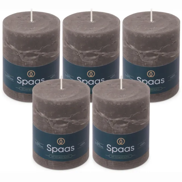 SPAAS Rustieke Stompkaarsen - Donkergrijs – 80/110mm - circa 65 uur - 5 kaarsen