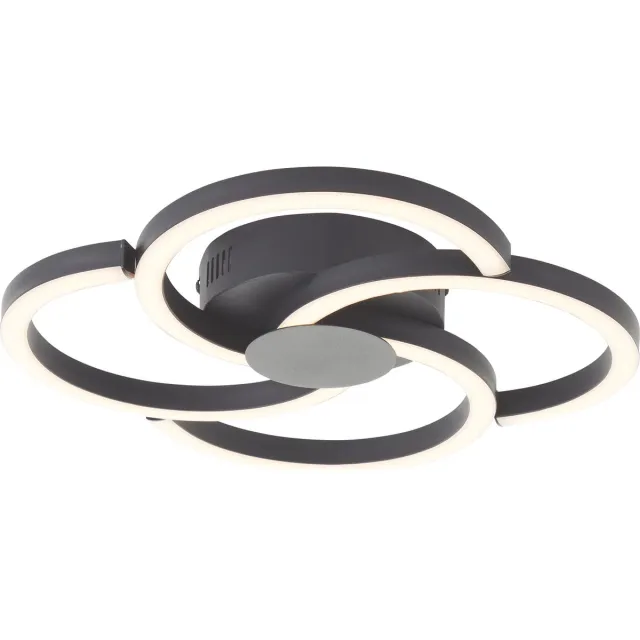 Brilliant Fico - Plafondlamp - LED 18W - 3000K - Zwart