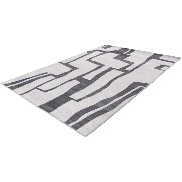 Lalee Vloerkleed - Wasbaar Tapijt - Modern Design - Zilver - Antislip Onderzijde - Budgetvriendelijk en Onderhoudsvriendelijk