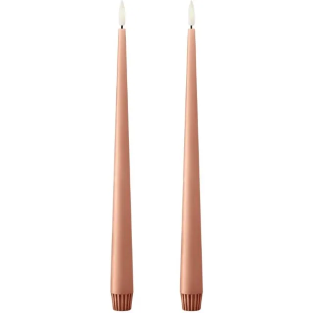 Ester & Erik Taperkaars 30cm Rosy Caramel LED (set van 2) - Kaarsen roze