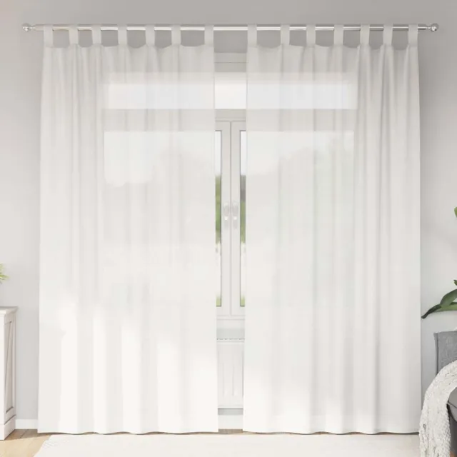 vidaXL Gordijnen met lussen 2 st 140x245 cm wit