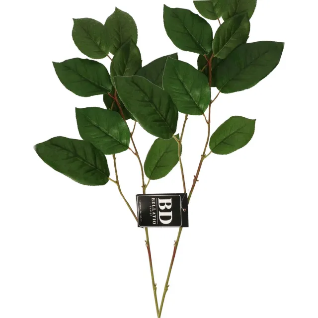 Bellatio Design Kunstbloem bladgroen tak Salal/Appeltjesblad - 2x - 77 cm - boeket opvulling - groen Donkergroen