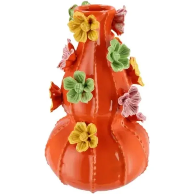 Daan-Kromhout FLOWER ORANGE VASE BUBBELS 19X31CM Oranje