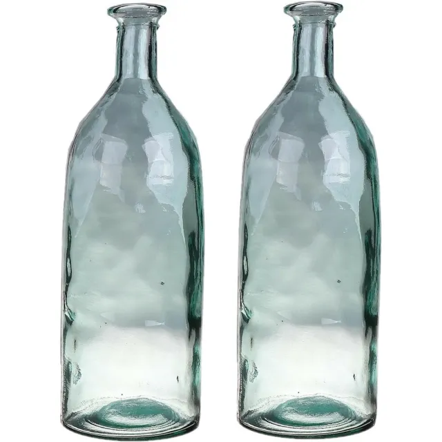Bellatio Design Bloemenvaas - 2x - helder transparant glas - D12 x H35 cm - vaas