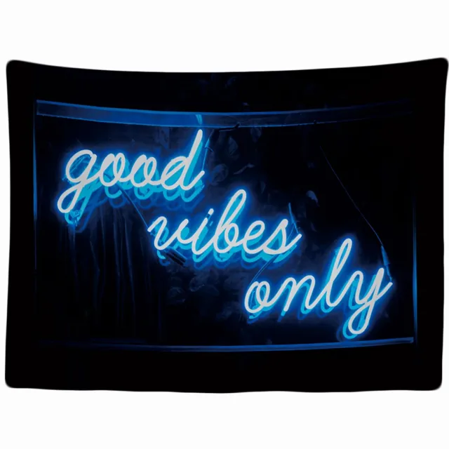 Ulticool Wandkleed binnen - Wandtapijt - Good Vibes Only - Muurkleed - Wanddoek Stof - 200 x 150 cm - Wanddecoratie - Zwart - Wandhanger - Muurhanger - Fotobehang - Poster - Ulticool - Decoratie - Woonkamer - Slaapkamer - Tiener