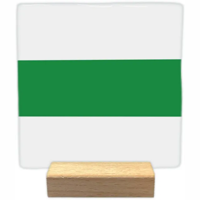 Artige Decoratie tegeltje - Groningen - keramisch - 10x10 cm - inclusief houder Wit
