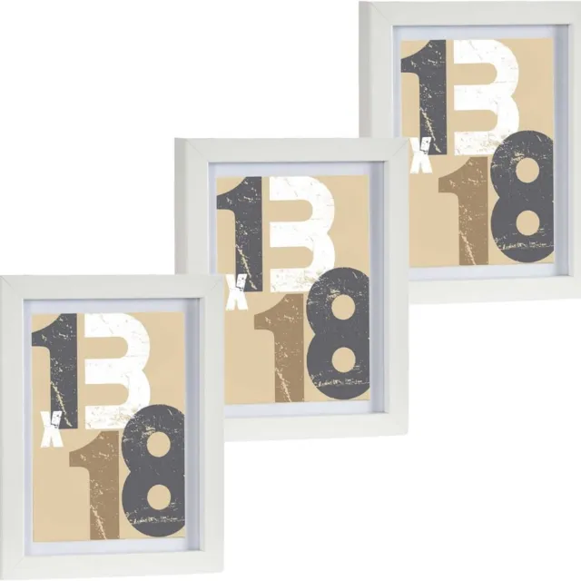 Arte r 3x stuks houten fotolijst - wit - 15 x 20 cm - fotolijstje - met passe-partout - decoratie